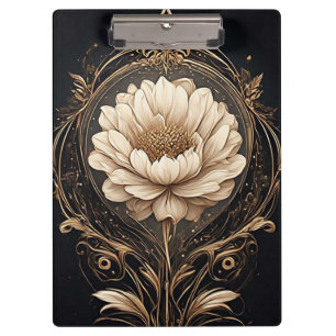 Porte-bloc à pince de bureau à motif ornemental fl