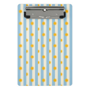 Porte-bloc à rayures crème et bleu avec soleil lev