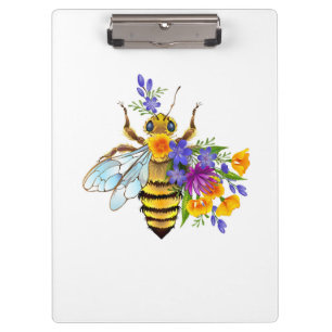 Porte-bloc Abeille à fleurs avec plantes sauvages