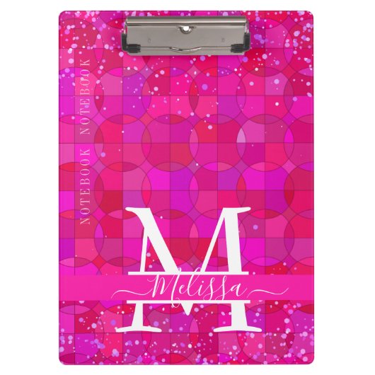 Porte-bloc Abstract Fuchsia Red Customizable (Devant)