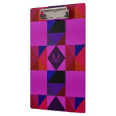 Porte-bloc Abstract Magenta Geometric Pattern Monogram (Gauche)