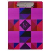 Porte-bloc Abstract Magenta Geometric Pattern Monogram (Devant)