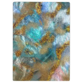 Porte-bloc Abstrait Gold Turquoise Faux Foil Parties scintill (Dos)