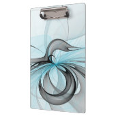Porte-bloc Abstrait Gris Bleu Anthracite Art Fractal Moderne (Gauche)