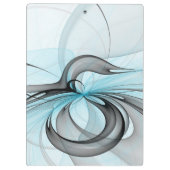 Porte-bloc Abstrait Gris Bleu Anthracite Art Fractal Moderne (Dos)