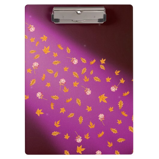 Porte-bloc Abstrait lune feuilles d'automne roses (Devant)