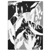 Porte-bloc Abstrait noir blanc gris (Dos)