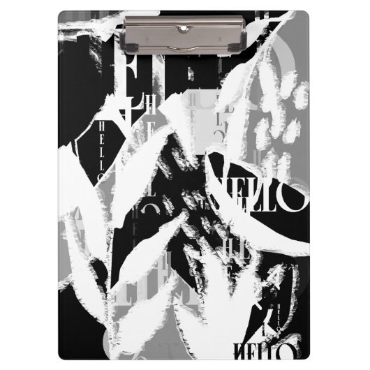 Porte-bloc Abstrait noir blanc gris (Devant)