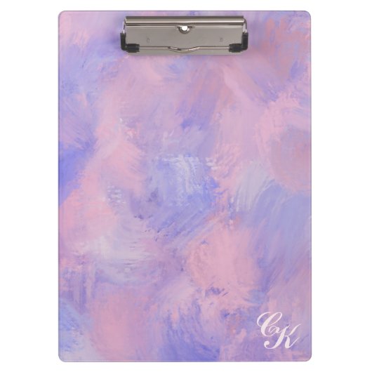 Porte-bloc Abstrait Pastel Blush Rose et Bleu (Devant)