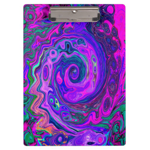 Porte-bloc Abstrait Rétro Groovy Tourbillon Magenta et Violet