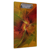 Porte-bloc Abstrait Rouge Orange Brown Vert Fractal Art Flowe (Swatch)