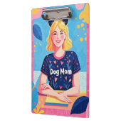 Porte-bloc Abstraite mère de chien en bleu rose (Gauche)