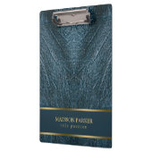 Porte-bloc Accents en cuir bleu or (Gauche)