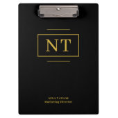 Porte-bloc Accessoire de bureau élégant pour monogramme d'or (Devant)