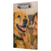 Porte-bloc acrylique de salutation de chien amical (Gauche)