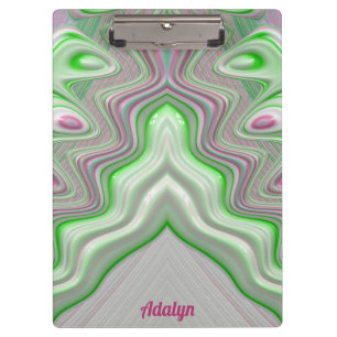 Porte-bloc ADALYN ~ PASTEL 3D! Rose, Vert et Blanc BRILLANT