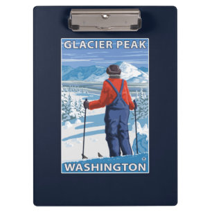 Porte-bloc Admirer de skieur - crête de glacier, Washington
