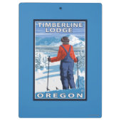 Porte-bloc Admirer de skieur - loge de Timberline, Orégon (Dos)