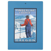 Porte-bloc Admirer de skieur - loge de Timberline, Orégon (Dos)