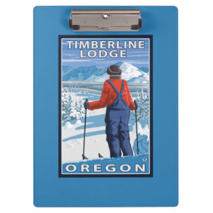 Porte-bloc Admirer de skieur - loge de Timberline, Orégon