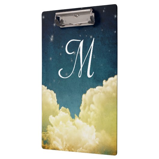 Porte-bloc Affichage céleste Étoiles Monogramme Carte clipart (Gauche)