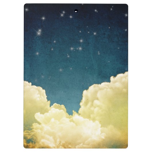 Porte-bloc Affichage céleste Étoiles Monogramme Carte clipart (Dos)