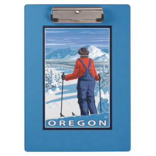 Porte-bloc Affiche admirative de Vintage voyage de skieur