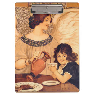 Porte-bloc Affiche Antique d'Ange au Chocolat Français : Art