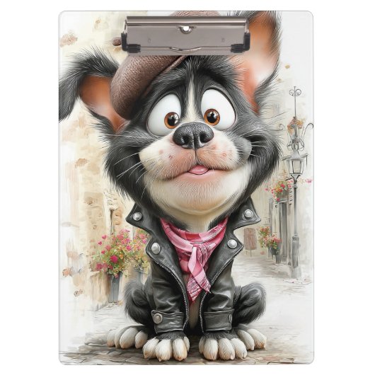 Porte-bloc Affiche Chiot Rebelle Mignon (Devant)