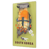 Porte-bloc Affiche de carte illustrée de Corée du Sud (Gauche)