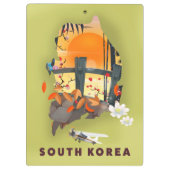 Porte-bloc Affiche de carte illustrée de Corée du Sud (Dos)