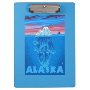 Porte-bloc Affiche de Vintage voyage d'AlaskaIceberg