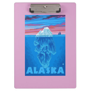 Porte-bloc Affiche de Vintage voyage d'AlaskaIceberg