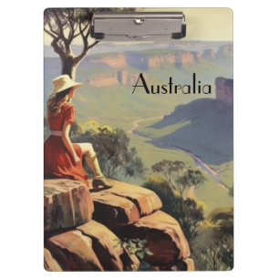 Porte-bloc Affiche de voyage de l'arrière-pays australien vin