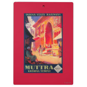 Porte-bloc Affiche de voyage de temple de Muttra Krishna (Dos)