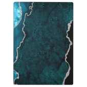 Porte-bloc Agate de marbre bleu turquoise et argenté (Dos)