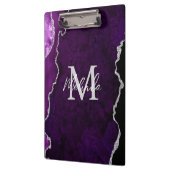 Porte-bloc Agate de marbre violet et argenté (Gauche)