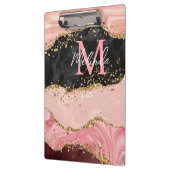 Porte-bloc Agate de séquences noir et rose (Gauche)