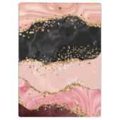 Porte-bloc Agate de séquences noir et rose (Dos)