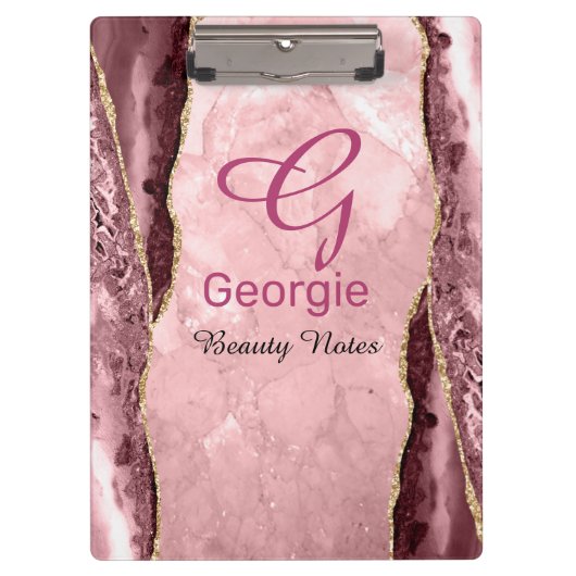 Porte-bloc Agate de vidage et d'or (Devant)