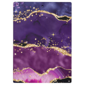 Porte-bloc Agate des séquences de Parties scintillant violet  (Dos)