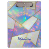 Porte-bloc Agate holographique élégant géométrique (Devant)