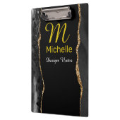 Porte-bloc Agate noir et or (Gauche)