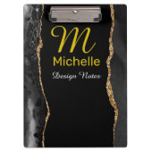 Porte-bloc Agate noir et or (Devant)