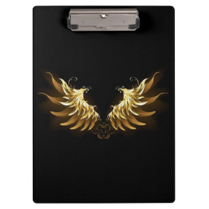 Porte-bloc Ailes d'Ange d'or sur arrière - plan noir