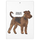 Porte-bloc Airedale terrier dog cartoon (Dos)