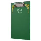 Porte-bloc Ajouter des noms, vert émeraude et or (Gauche)