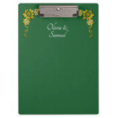 Porte-bloc Ajouter des noms, vert émeraude et or (Devant)