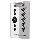 Porte-bloc Ajouter le nom des initiales blanc et gris (Gauche)