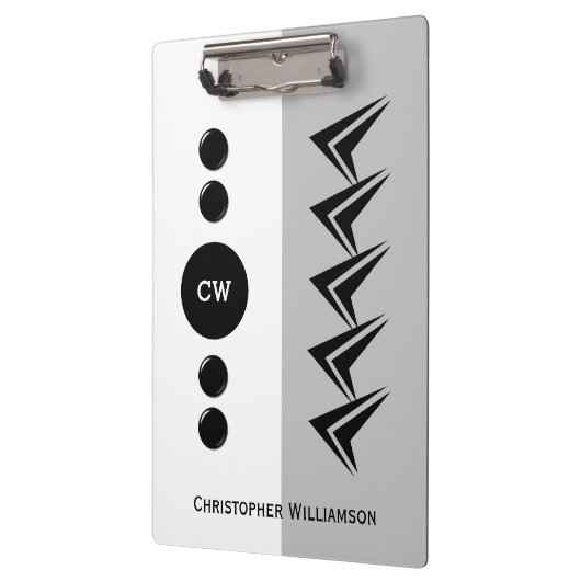 Porte-bloc Ajouter le nom des initiales blanc et gris (Gauche)